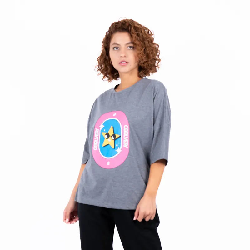 OVERSIZE BIEBER - STAR - GRIS JASPE OSCURO
