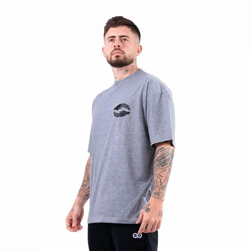Camiseta Oversize de Hombre Tupac - Gris Jaspe Oscuro