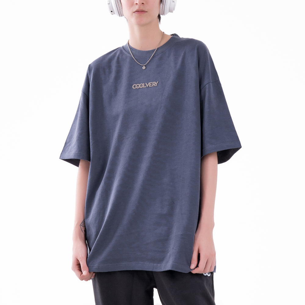 Camiseta Oversize de Hombre Drake - Gris Oscuro