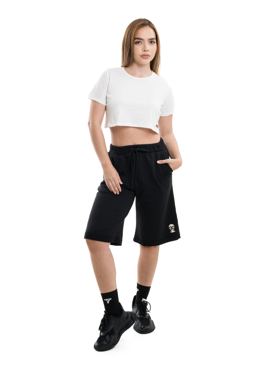 Camiseta Crop Top de Mujer Kim - Crudo