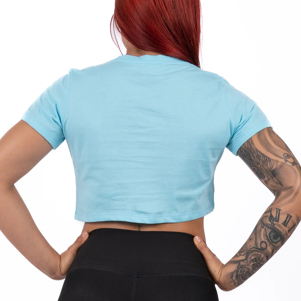 CAMISETA CORTA ESTAMPADA-AZUL AGUAMARINA